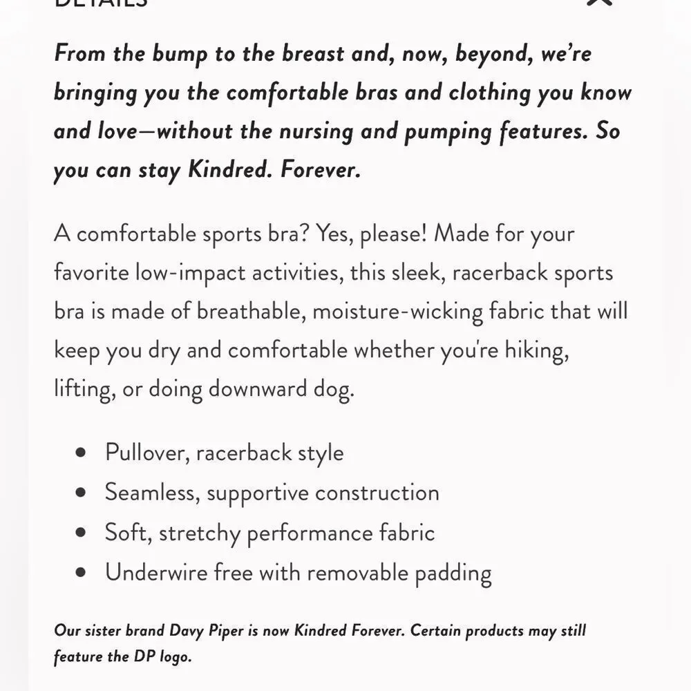 Davy Piper (Kindred Forever) Bra